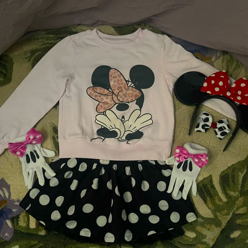 Minnie mouse girls shirt and set